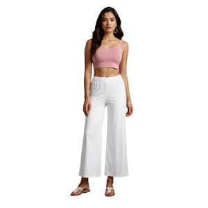 White Palazzo Pants - 100% Natural Cotton