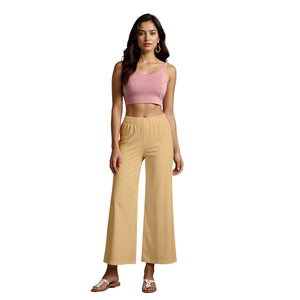 Biege Palazzo Pants - 100% Natural Cotton