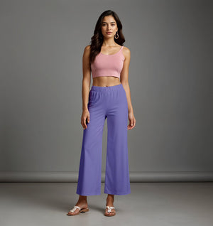 Lavender Palazzo Pants - 100% Natural Cotton