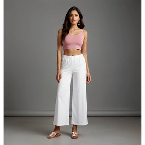 White Palazzo Pants - 100% Natural Cotton