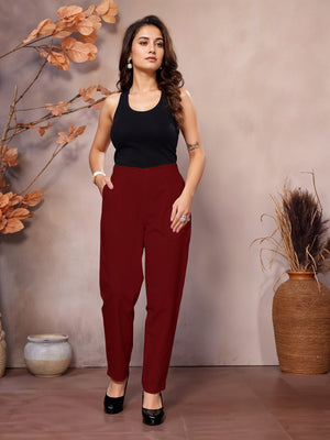 Maroon Regular Jaipuri Pants - 100% Natural Cotton