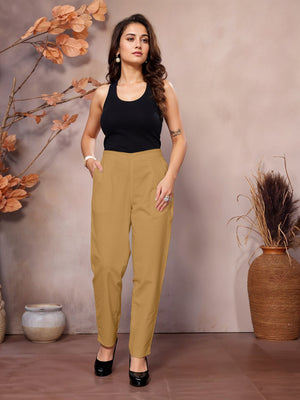 Khaki Regular Jaipuri Pants - 100% Natural Cotton