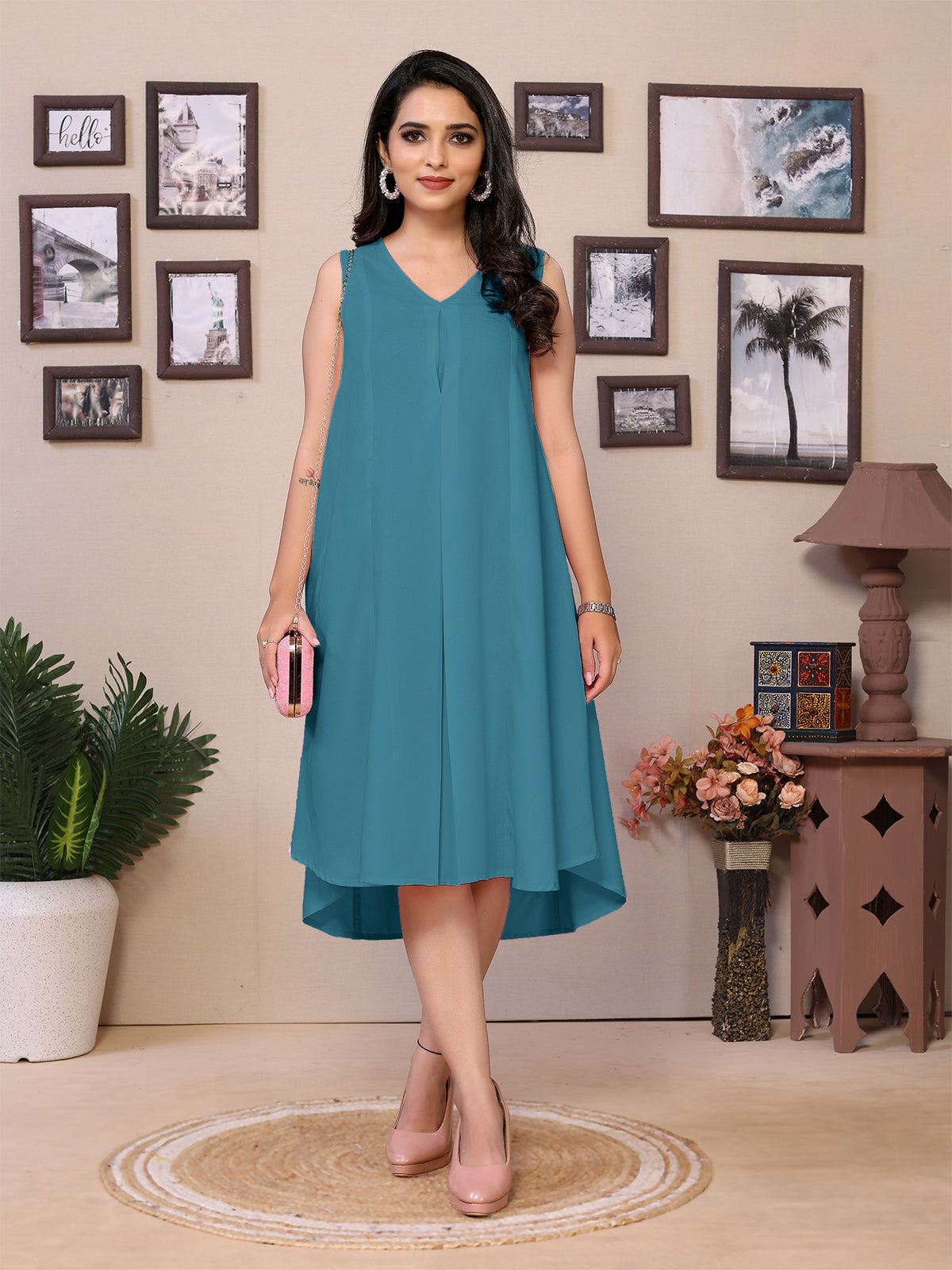 Teal A-line Flow - 100% Pure Viscose