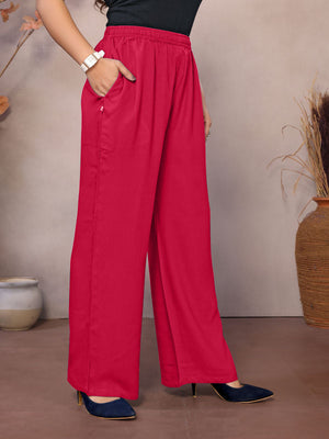 Red Palazzo Pant - 100% Natural Viscose