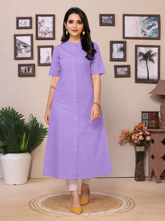 Lavender Flared kurti - 100% Pure Cotton