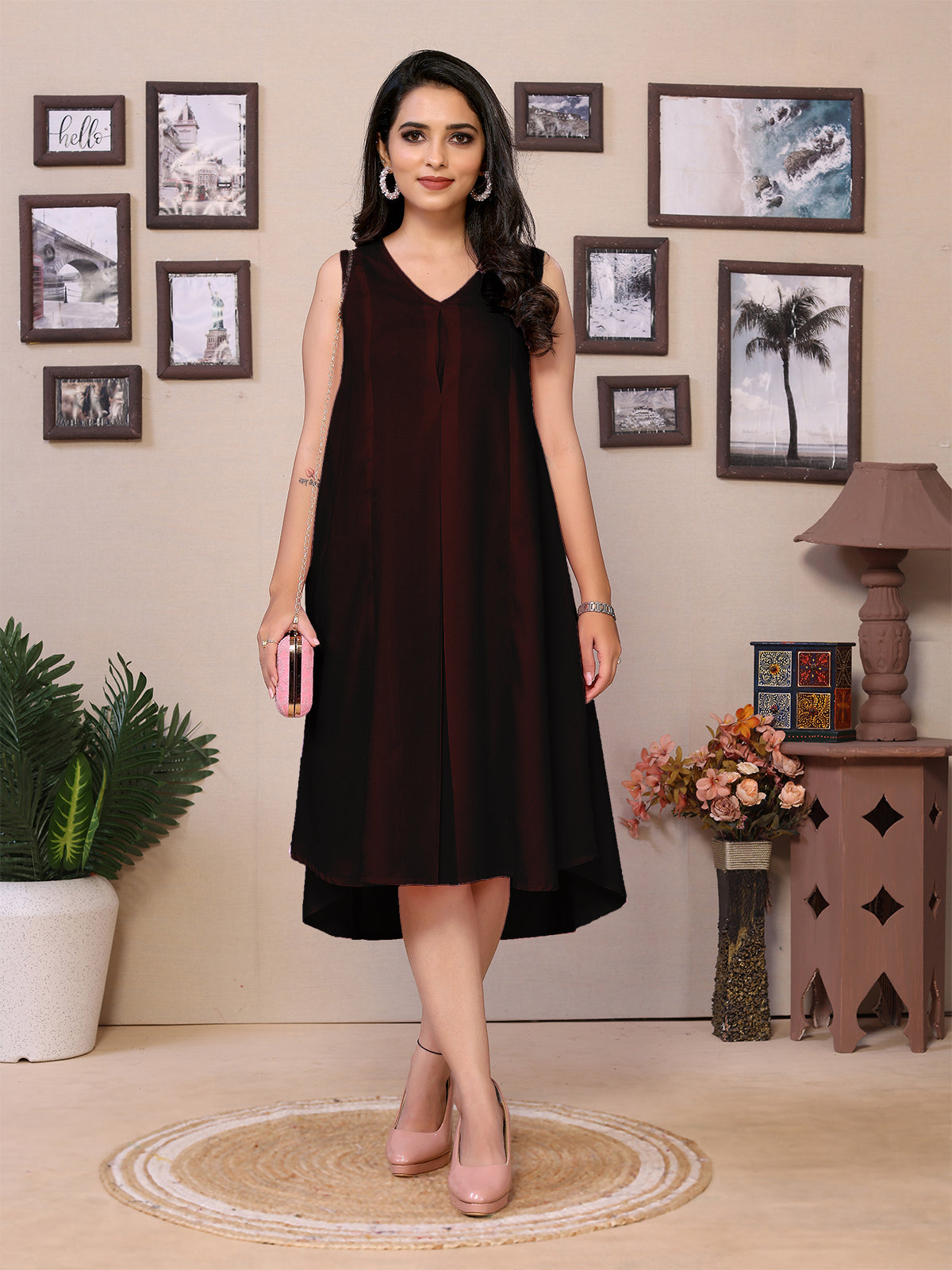 Chocolate A-line Flow - 100% Pure Viscose