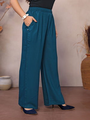 Teal Palazzo Pant - 100% Natural Viscose