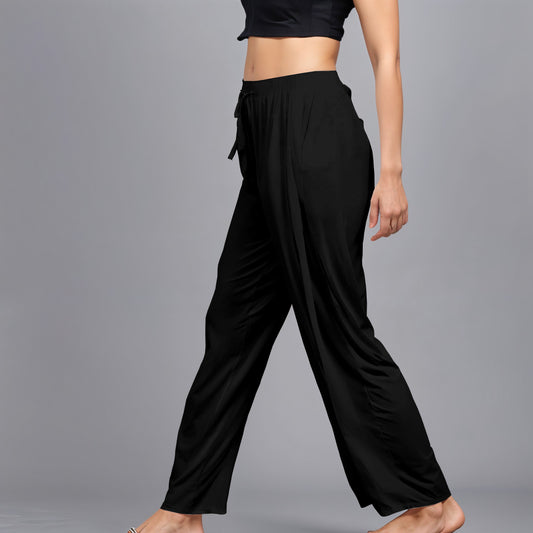 Black Regular Pants - 100% Natural Viscose