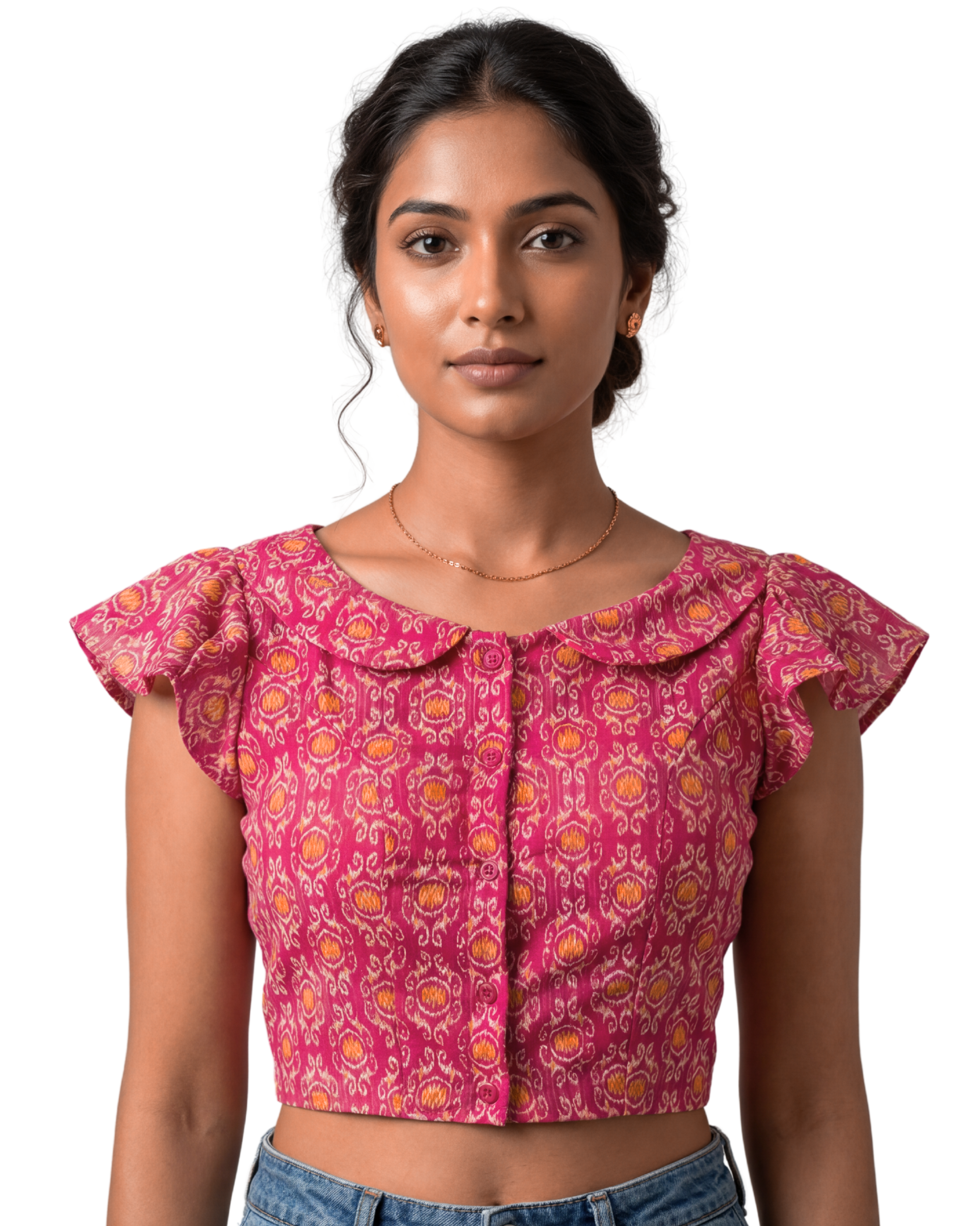 Ziya Pink Ikat Duality Wear Top