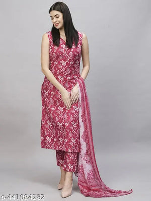 3 Pc Sleeveless Long Kurti Co-ord Set