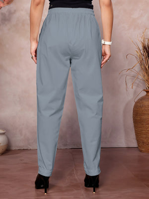 Ash grey Regular Jaipuri Pants - 100% Natural Cotton