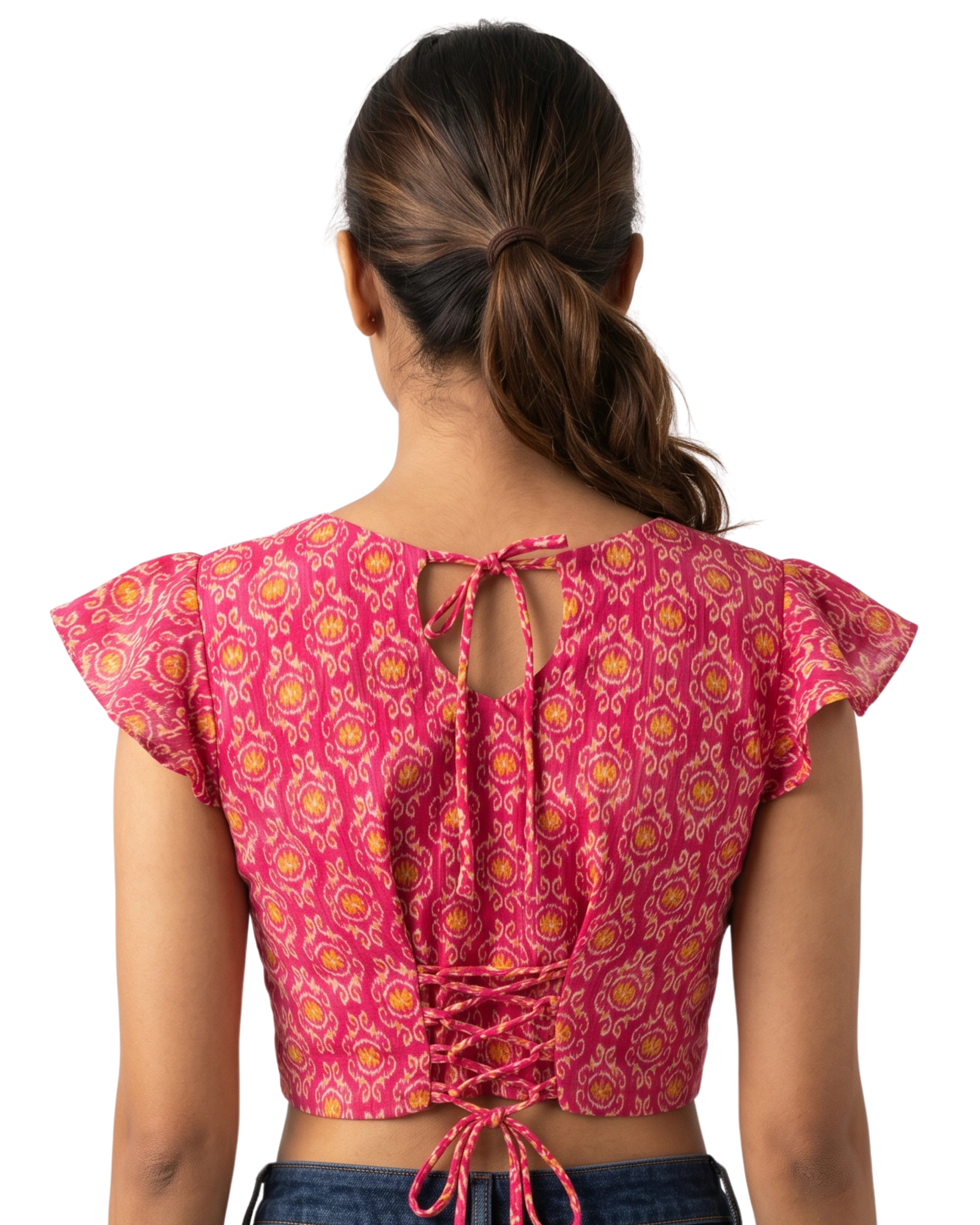 Ziya Pink Ikat Duality Wear Top