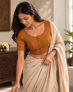 Burnt Orange Low Neck Short Sleeve blouse view 2