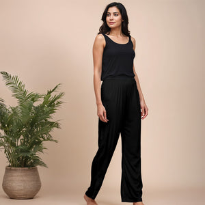 Black Regular Pants - 100% Natural Viscose