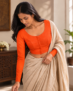 Neon Orange Full Sleeve blouse, view 2