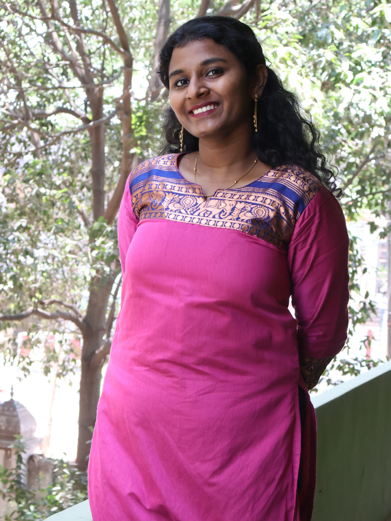 Magenta Ethnic Cotton Kurta with dupatta