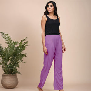 Lavender Regular Pants - 100% Natural Viscose