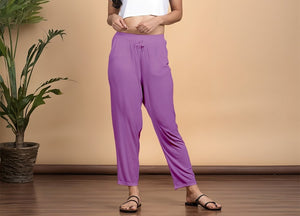Lavender Regular Pants - 100% Natural Viscose