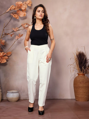 White Regular Jaipuri Pants - 100% Natural Cotton