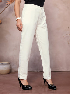 White Regular Jaipuri Pants - 100% Natural Cotton