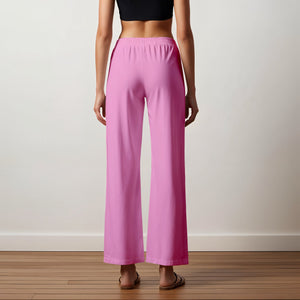 Pink Palazzo Pants - 100% Natural Cotton