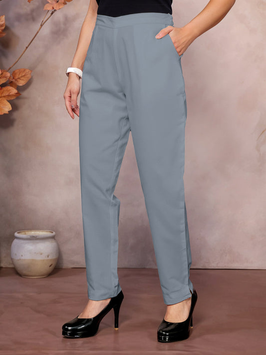 Ash grey Regular Jaipuri Pants - 100% Natural Cotton