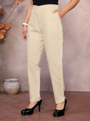 Beige Regular Jaipuri Pants - 100% Natural Cotton