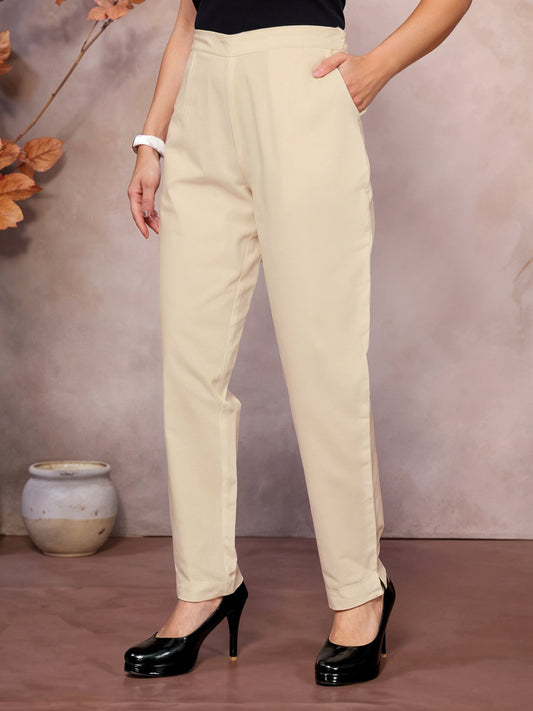 Beige Regular Jaipuri Pants - 100% Natural Cotton