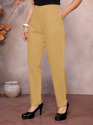 Khaki Regular Jaipuri Pants - 100% Natural Cotton