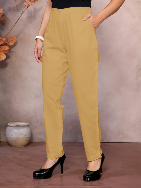 Khaki Regular Jaipuri Pants - 100% Natural Cotton