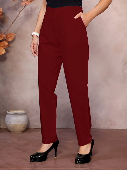 Maroon Regular Jaipuri Pants - 100% Natural Cotton