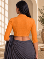 Burnt Orange High Neck 3/4 Sleeve blouse view 3