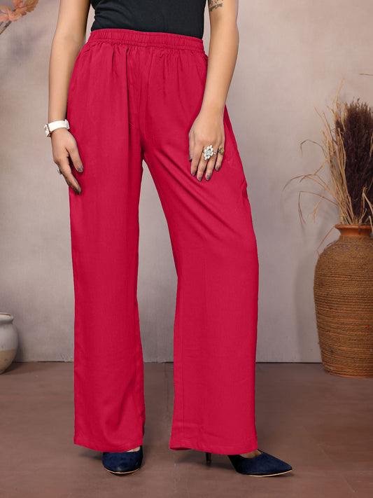Red Palazzo Pant - 100% Natural Viscose