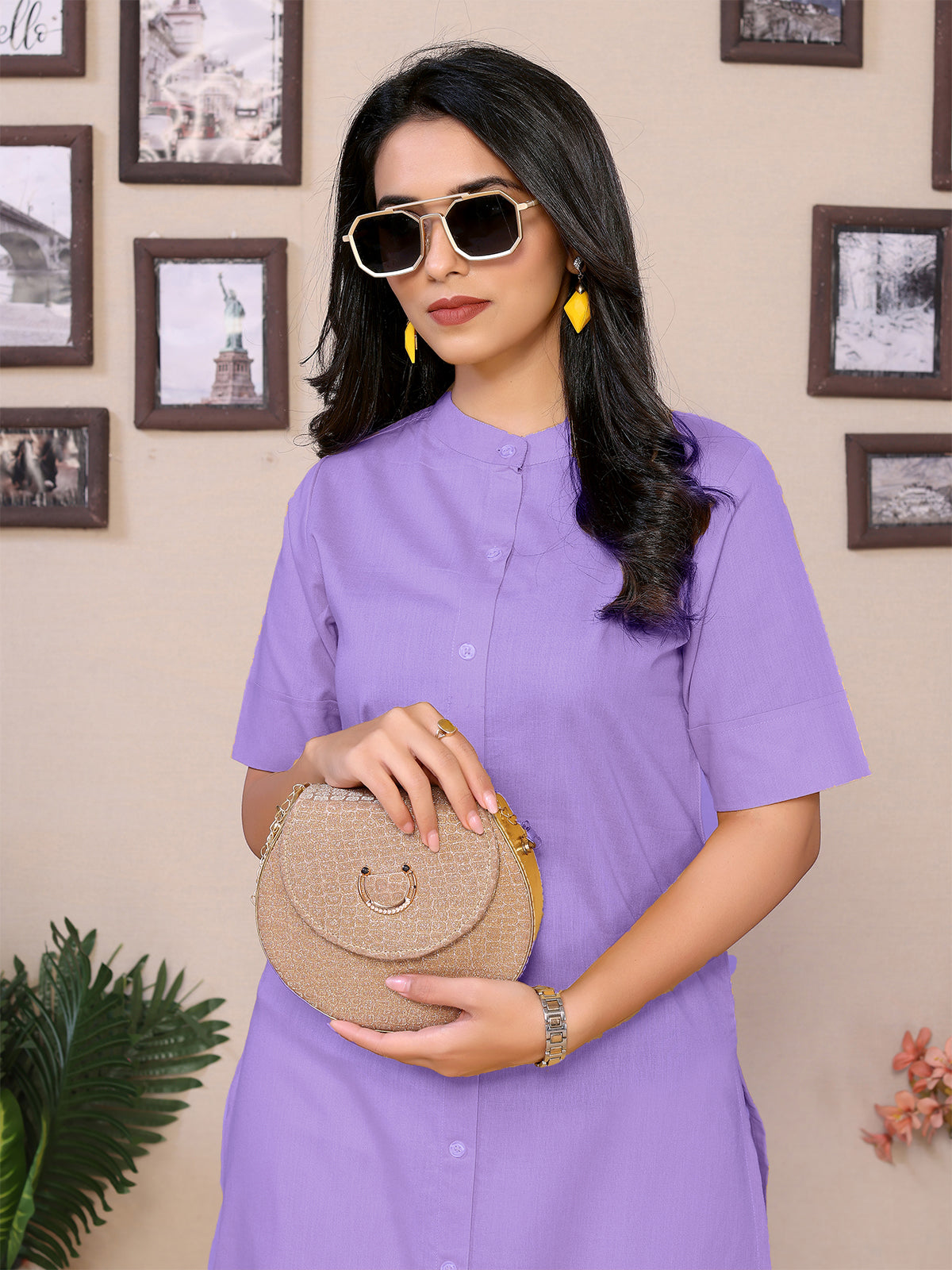 Lavender Flared kurti - 100% Pure Cotton