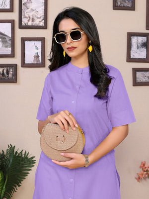 Lavender Flared kurti - 100% Pure Cotton