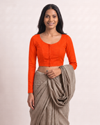 Neon Orange Full Sleeve blouse, view 3