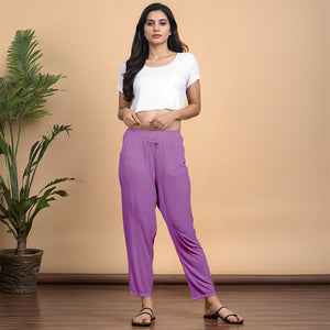 Lavender Regular Pants - 100% Natural Viscose