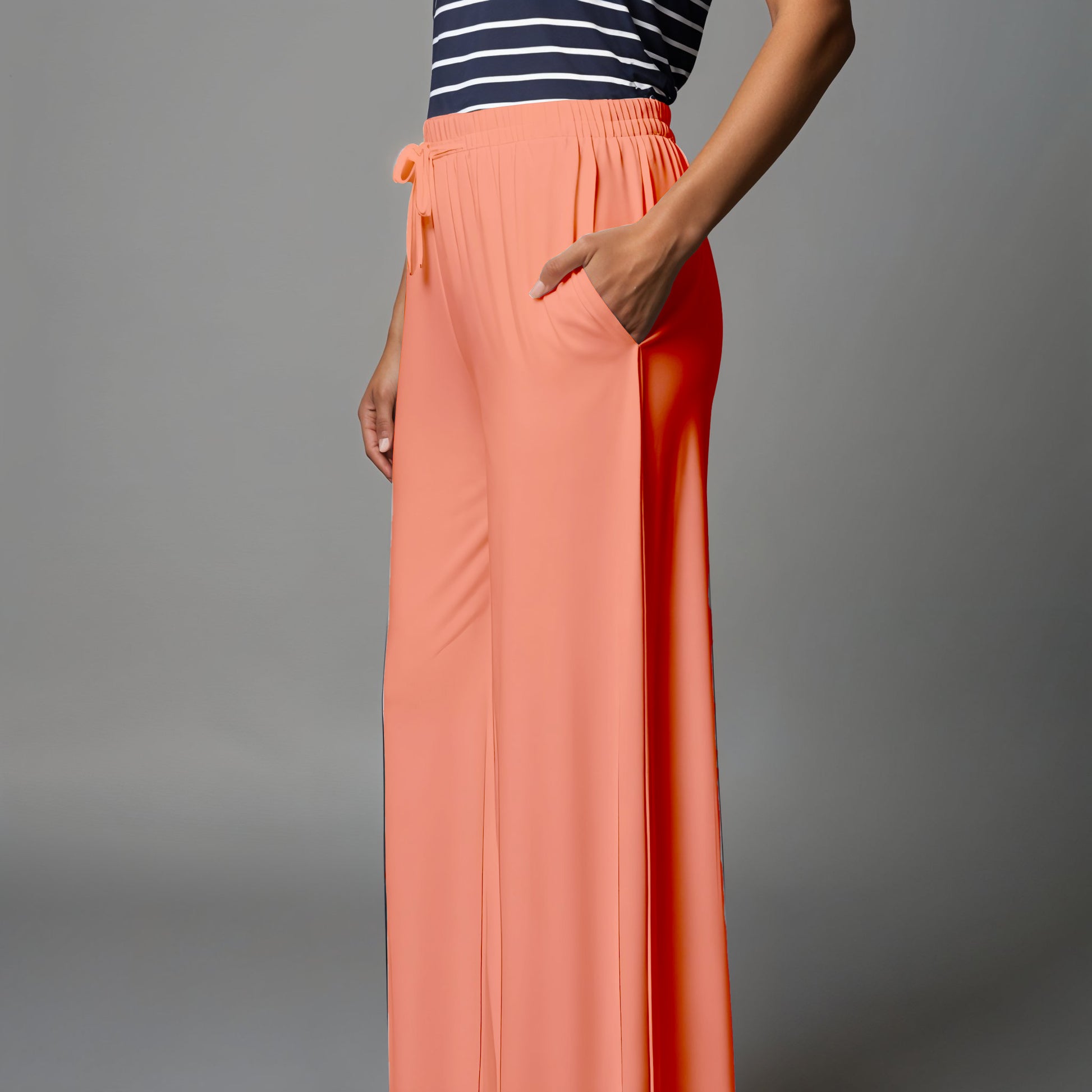Peach Palazzo Pants - 100% Natural Cotton