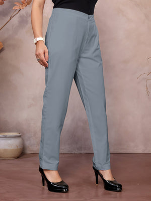 Ash grey Regular Jaipuri Pants - 100% Natural Cotton