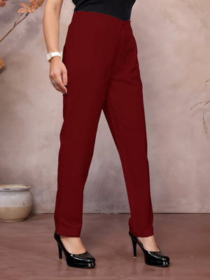 Maroon Regular Jaipuri Pants - 100% Natural Cotton