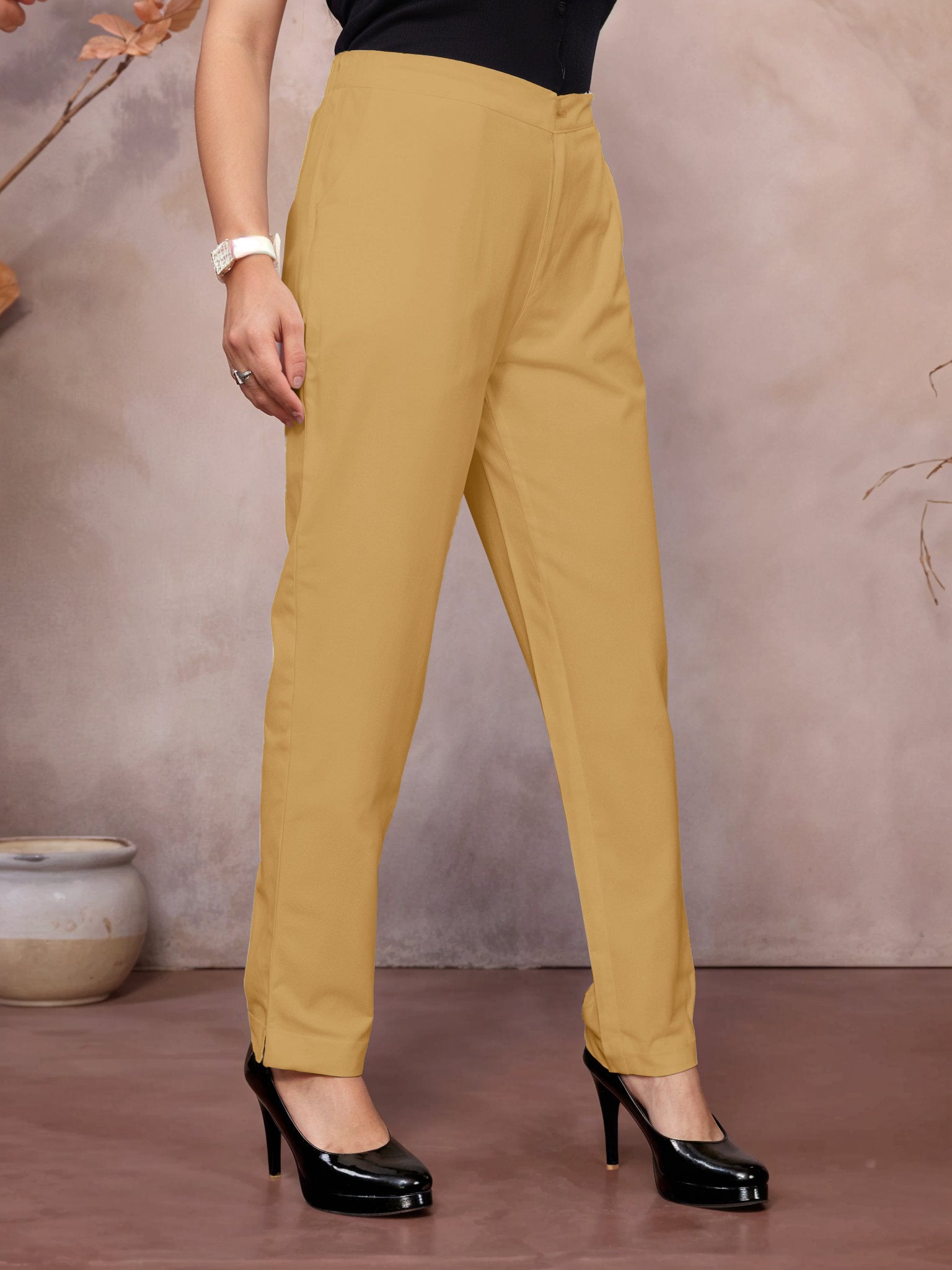 Khaki Regular Jaipuri Pants - 100% Natural Cotton