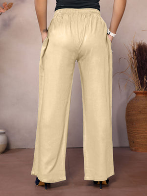 Beige Palazzo Pant - 100% Natural Viscose