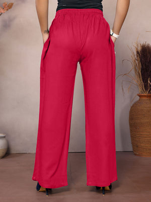 Red Palazzo Pant - 100% Natural Viscose