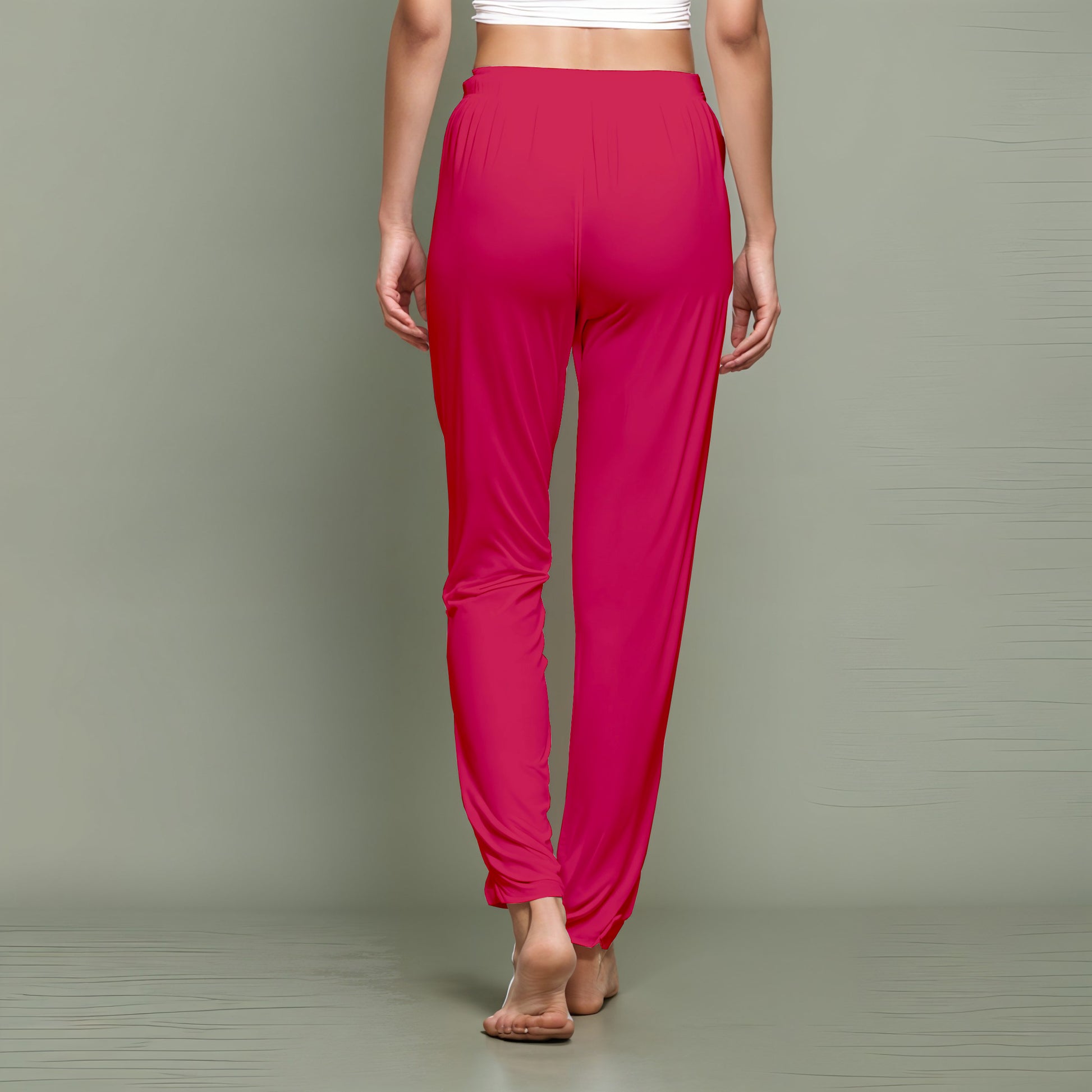 Red Regular Pants - 100% Natural Viscose