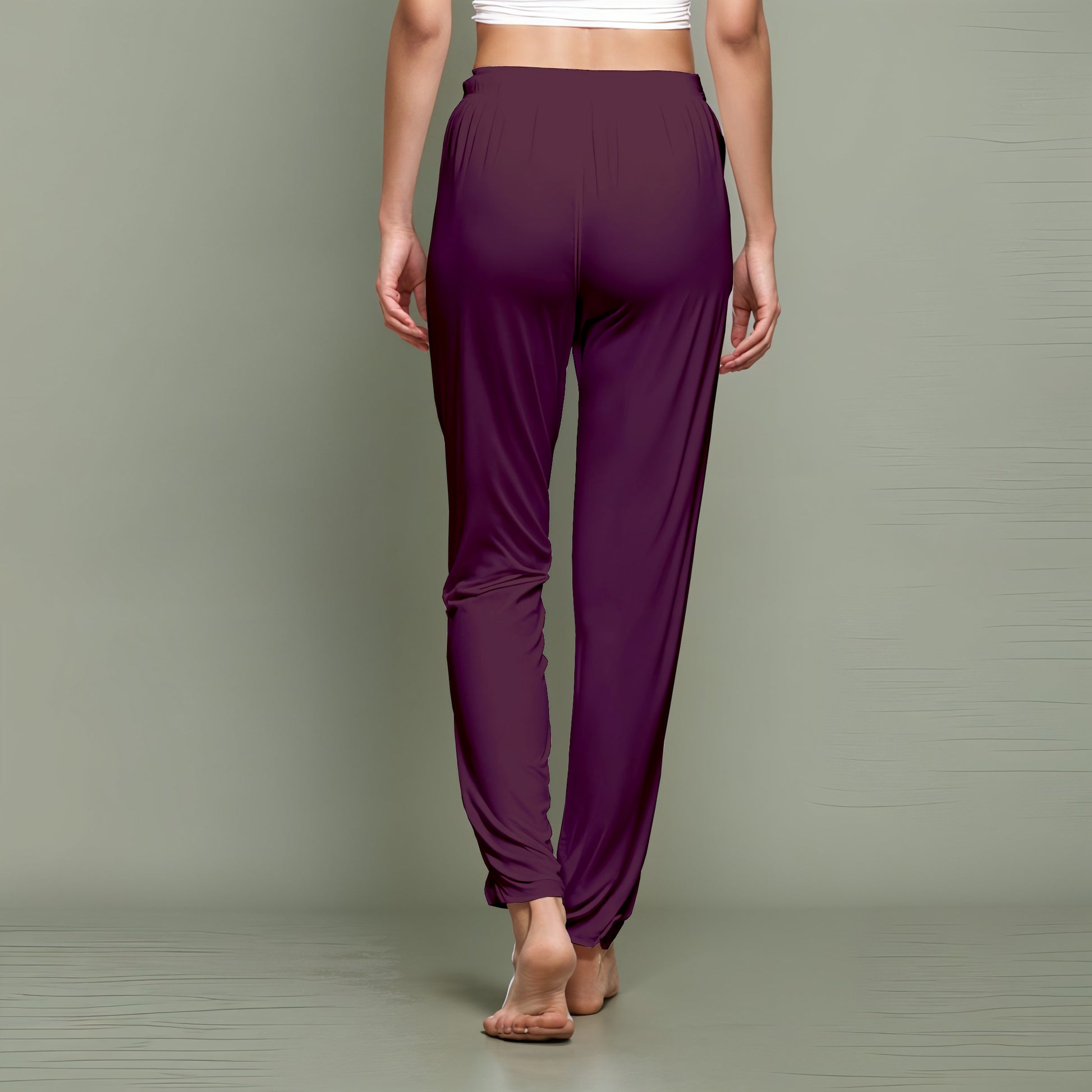 Wine/Maroon Regular Pants - 100% Natural Viscose