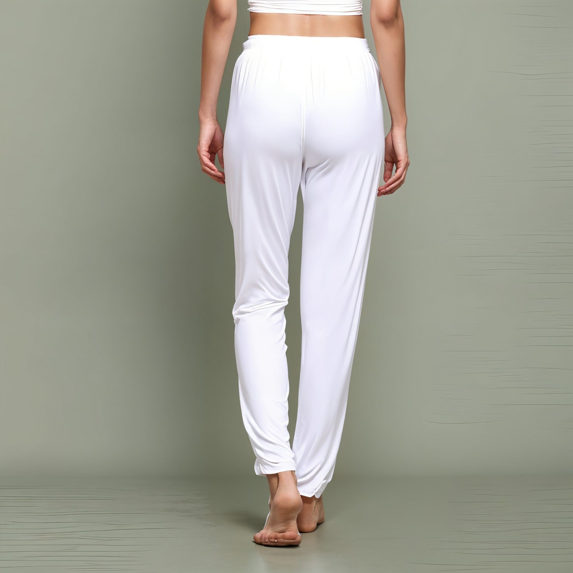 White Regular Pants - 100% Natural Viscose