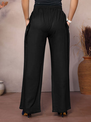 Black Palazzo Pant - 100% Natural Viscose