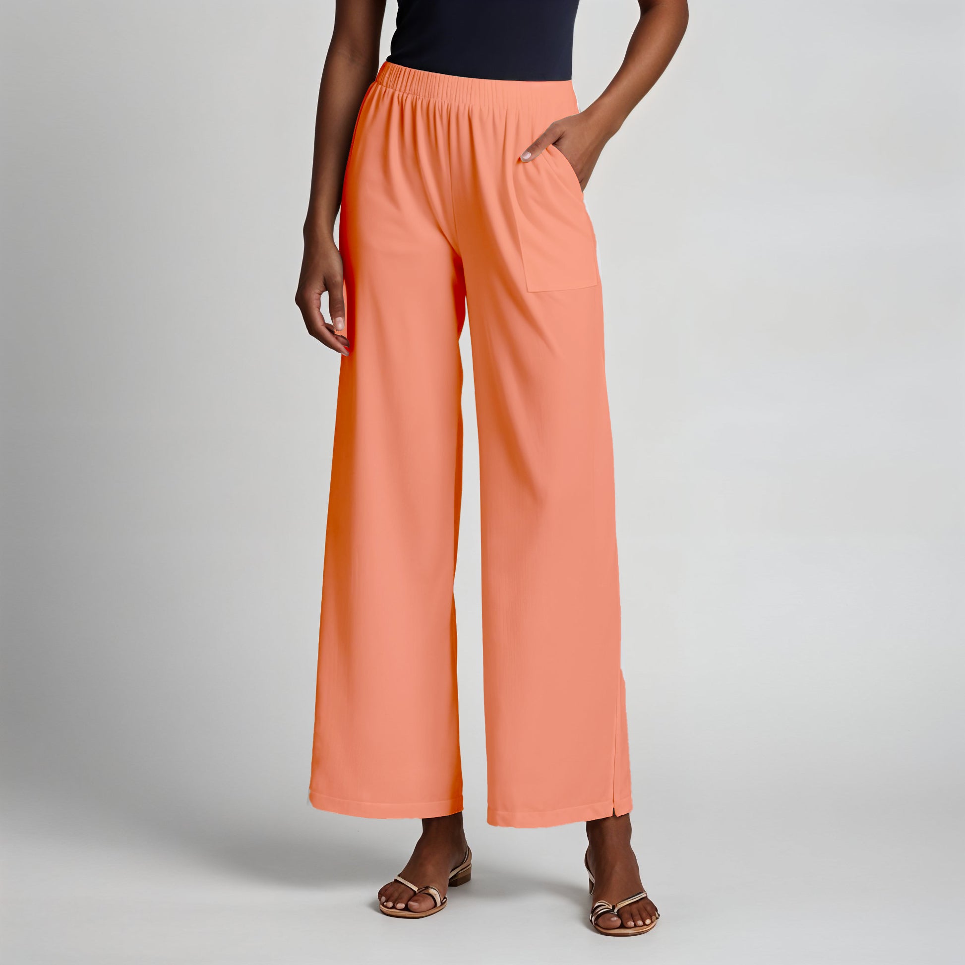 Peach Palazzo Pants - 100% Natural Cotton