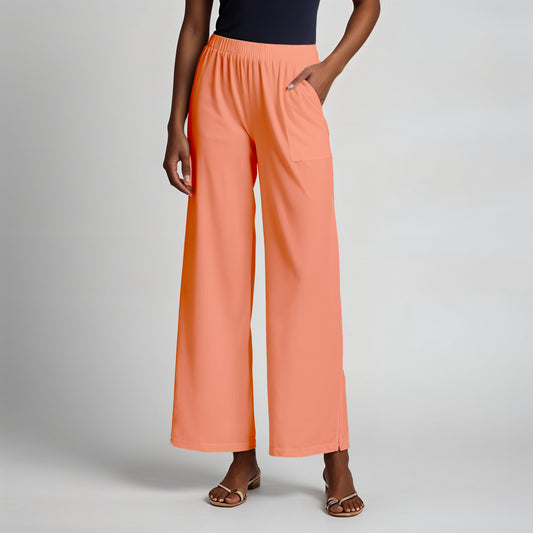 Peach Palazzo Pants - 100% Natural Cotton