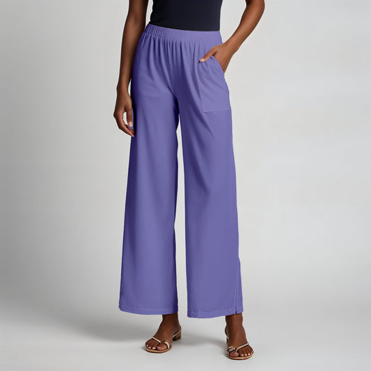 Lavender Palazzo Pants - 100% Natural Cotton